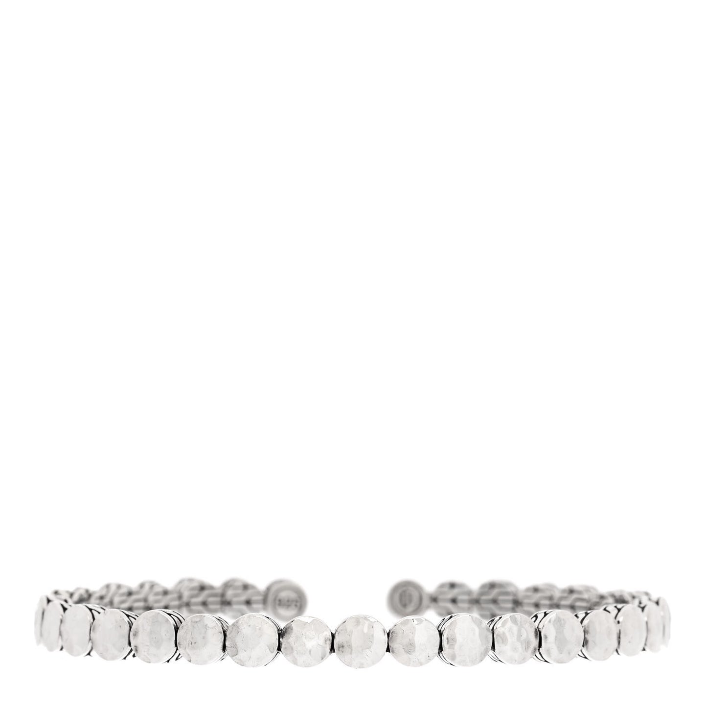 Sterling Silver Narrow Hammered Palu Dot Cuff Bracelet