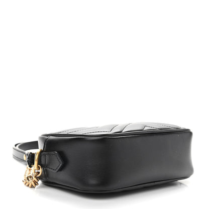 Gucci Calfskin Matelasse Mini GG Marmont Chain Shoulder Bag Black 4 of 10