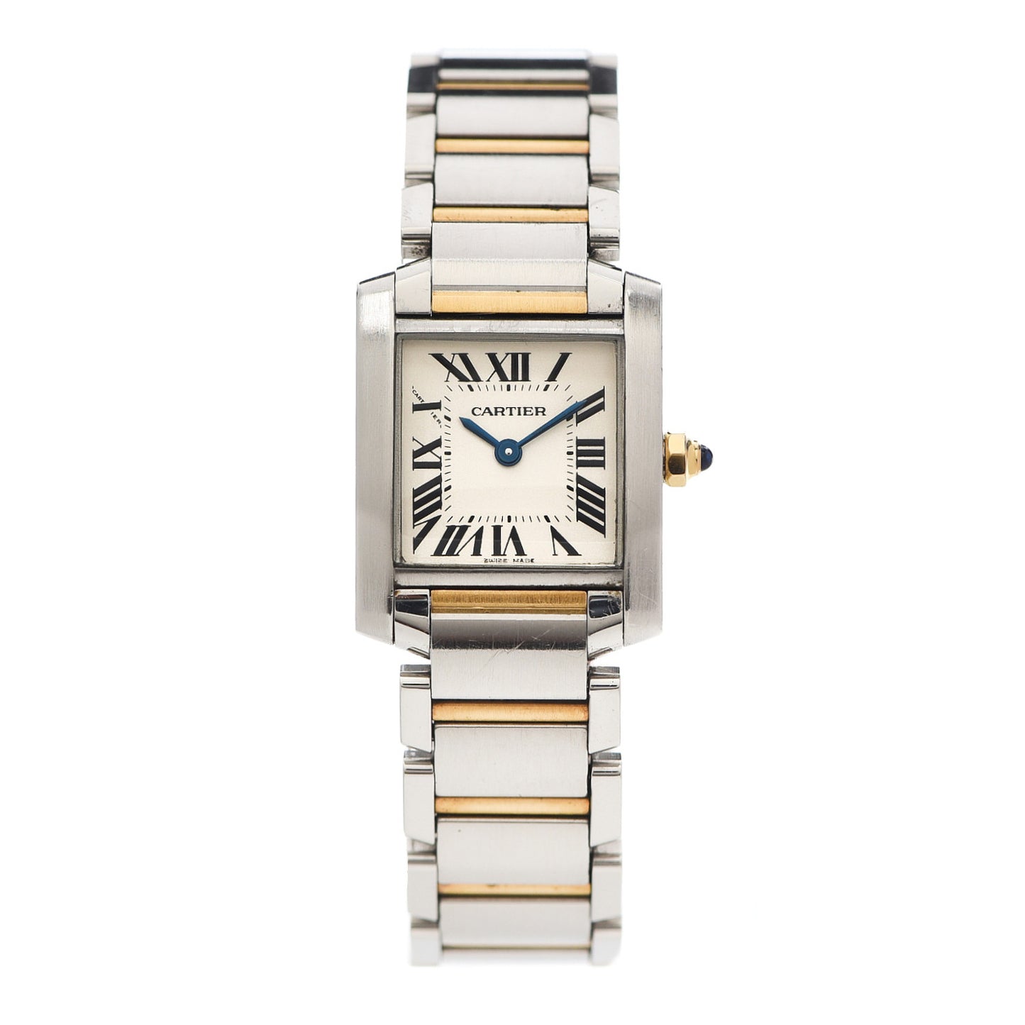 Stainless Steel 18K Yellow Gold 20mm Tank Francaise Quartz Watch