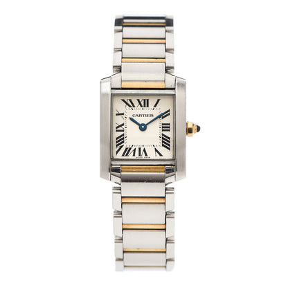 Cartier Stainless Steel 18K Yellow Gold 20mm Tank Francaise Quartz Watch 1 of 6