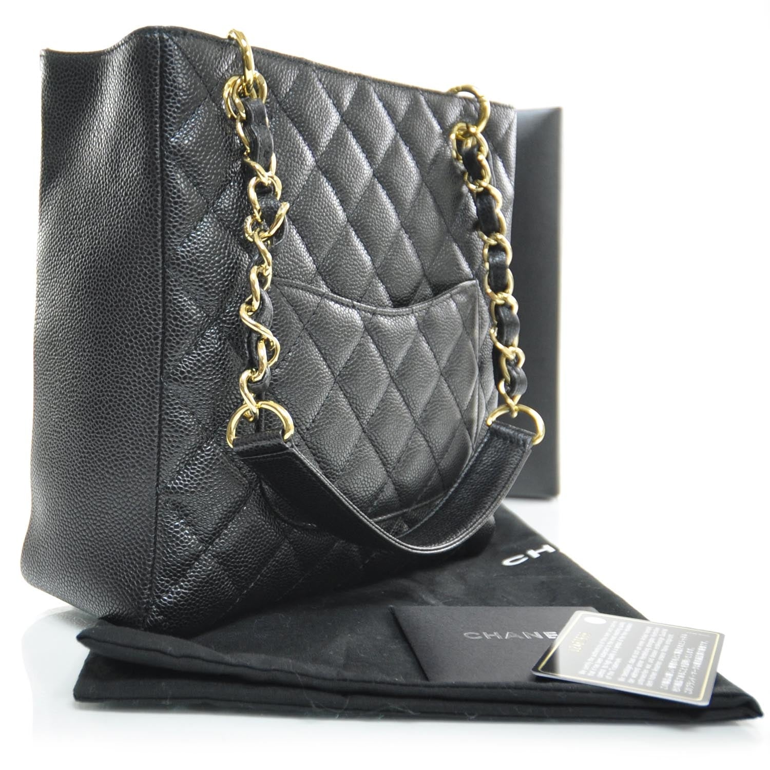 Chanel Caviar Petit Shopping Tote PST Black 3 of 9
