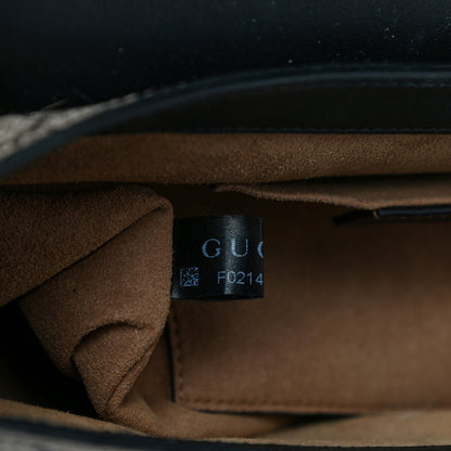 Gucci GG Supreme Monogram Web Medium Padlock Messenger Shoulder Bag Black 8 of 28