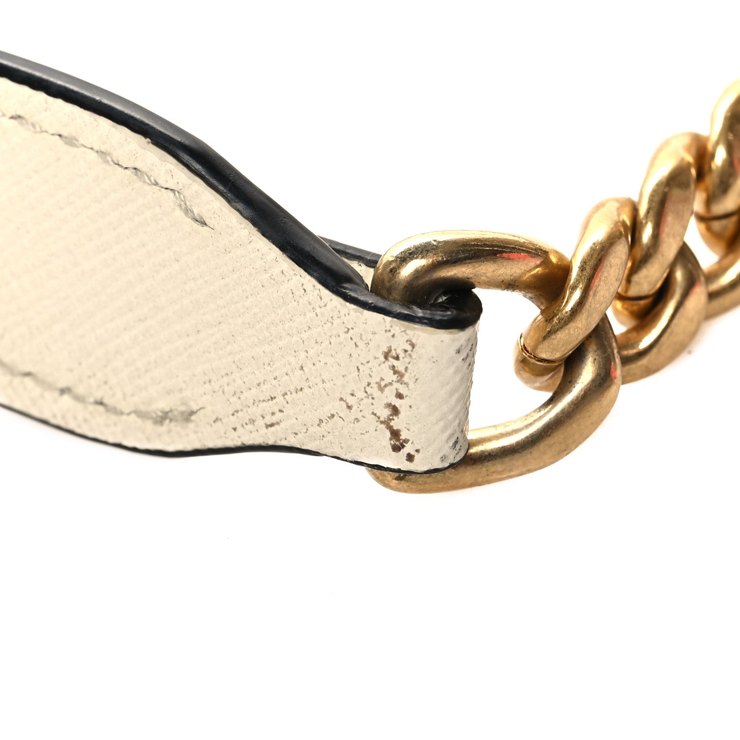 Prada Saffiano Chain Shoulder Bag White 10 of 10