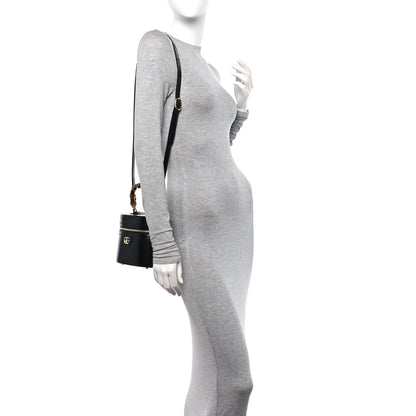 Gucci Calfskin Mini Bamboo Top Handle Shoulder Bag Black 2 of 11