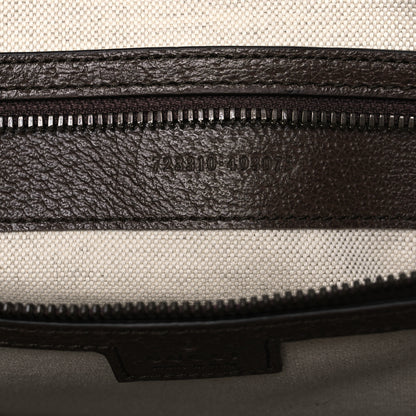 Gucci GG Supreme Monogram Textured Dollar Calfskin Web Large Savoy Bowling Bag Beige Ebony New Acero 6 of 9
