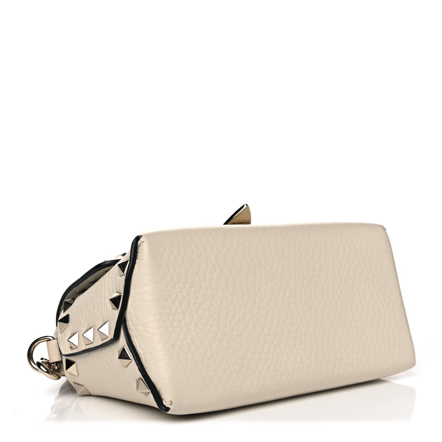 Valentino Garavani Pebbled Calfskin Mini Rockstud Crossbody Bag White 5 of 13