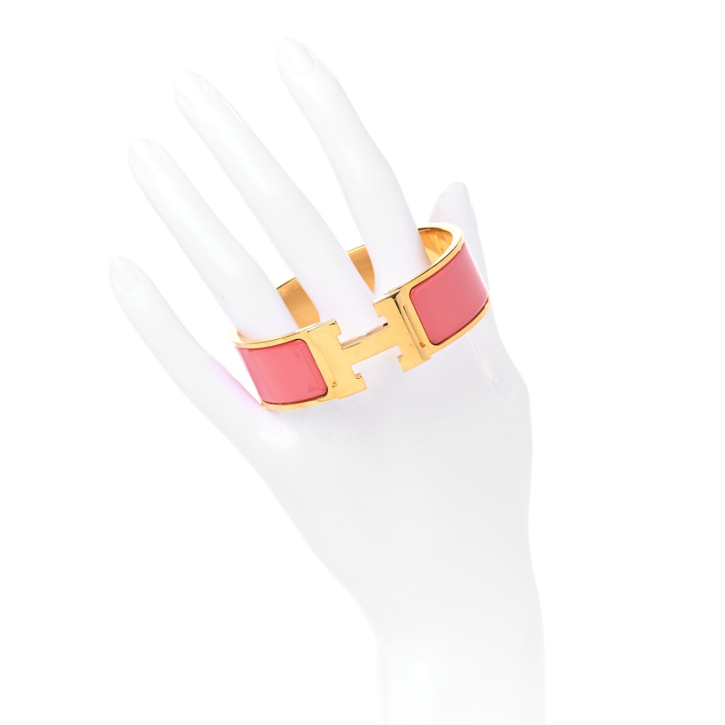 Enamel Wide Clic Clac H Bracelet GM Rouge Corail