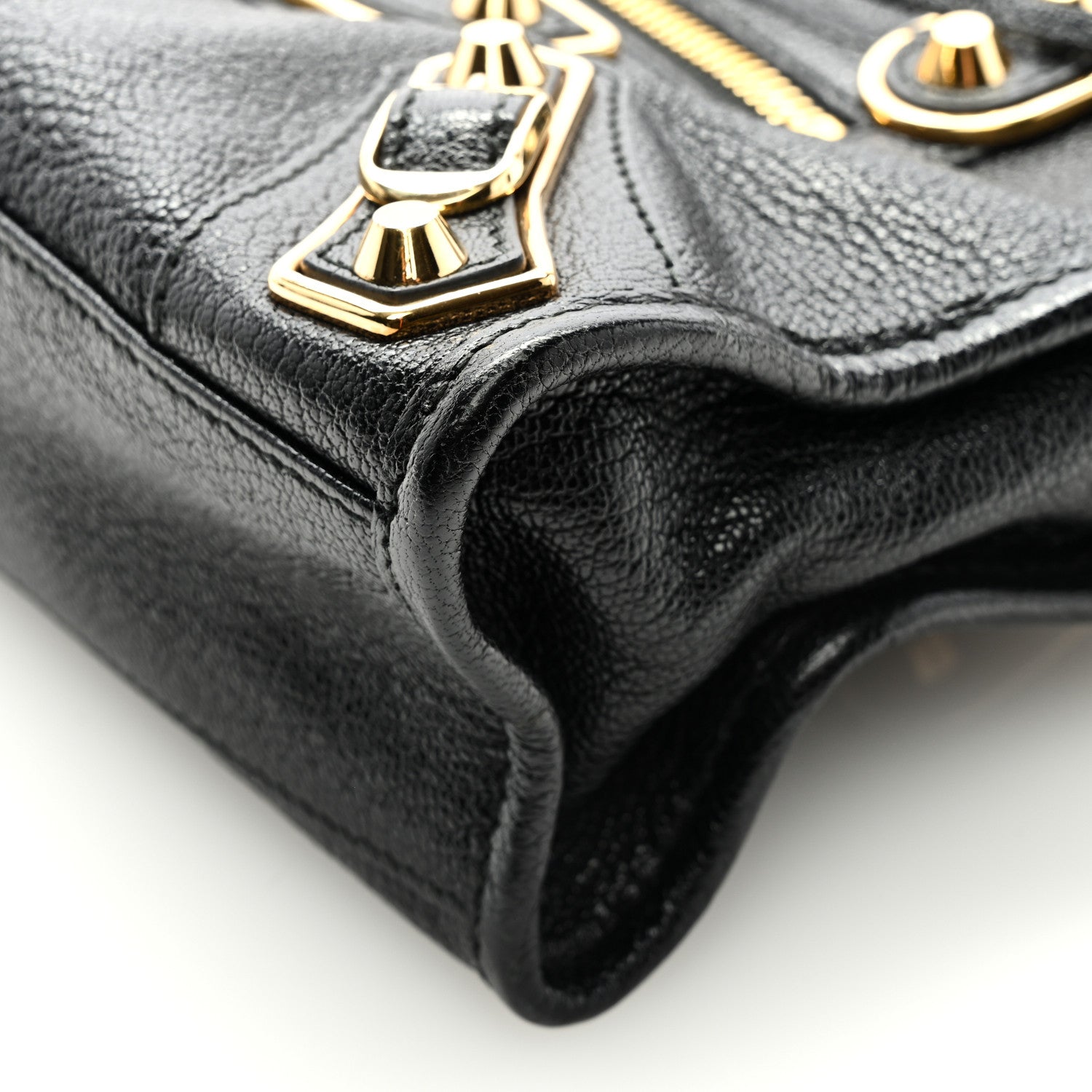 Balenciaga Chevre Gold Metallic Edge Hardware Mini City Black 7 of 7