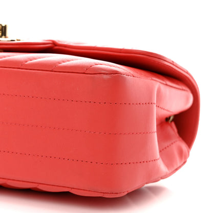 Chanel Lambskin Chevron Quilted Mini Rectangular Flap Red 11 of 11