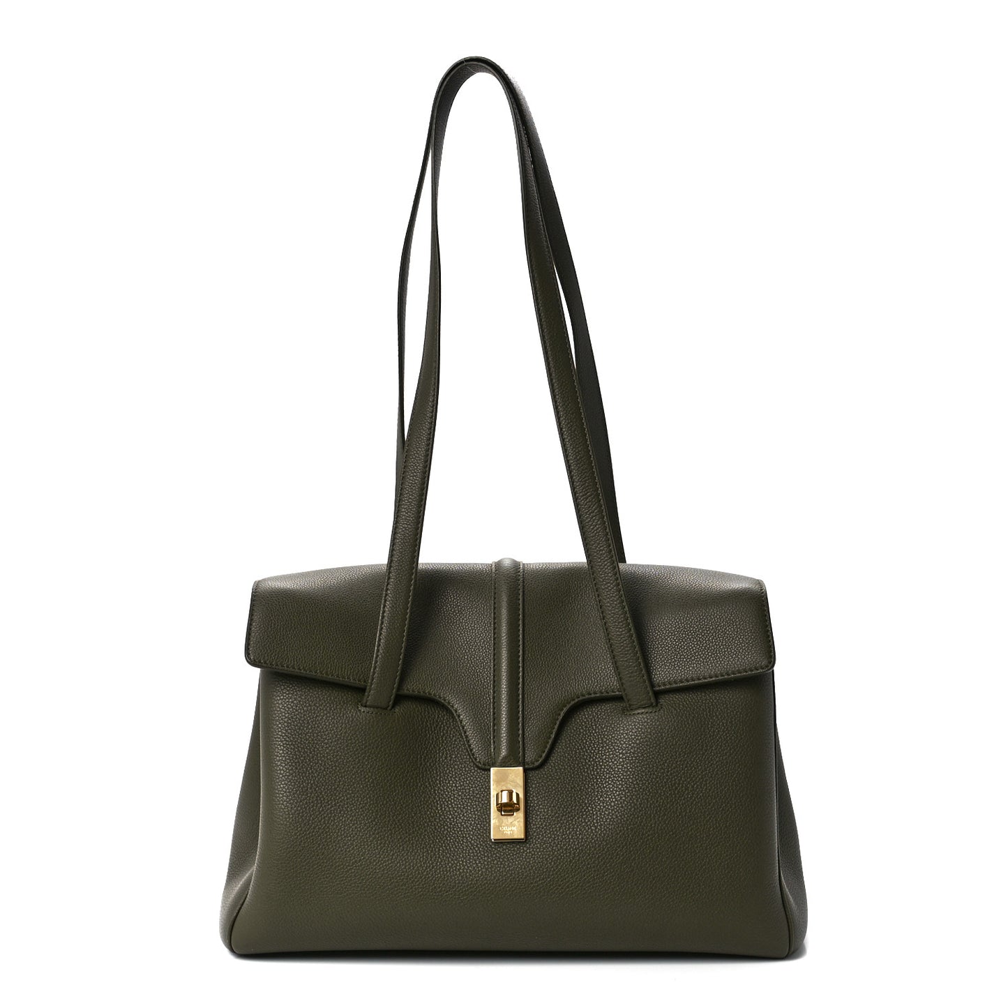 Grained Calfskin Medium Soft 16 Bag Dark Olive