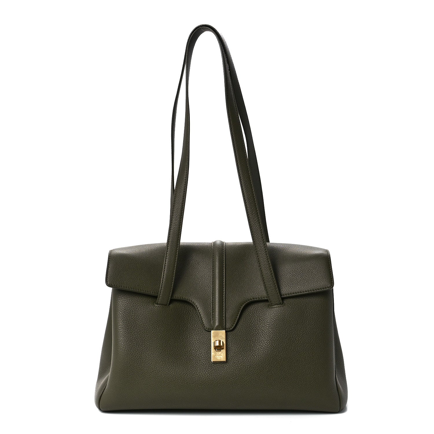 Celine Grained Calfskin Medium Soft 16 Bag Dark Olive 1 of 10
