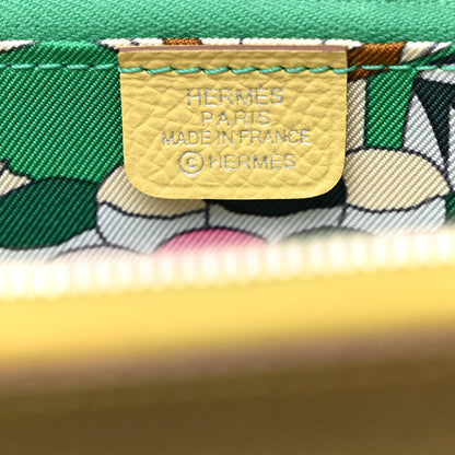 Hermes Epsom Silk'In Compact Wallet Jaune Poussin Menthe 6 of 8