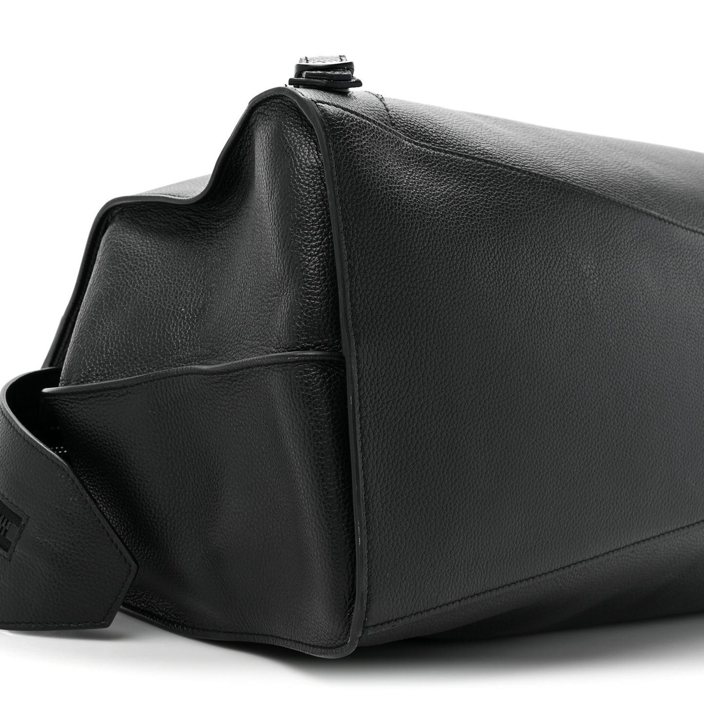 Grained Calfskin Neo Classic Black Hardware Large Top Handle Bag Black