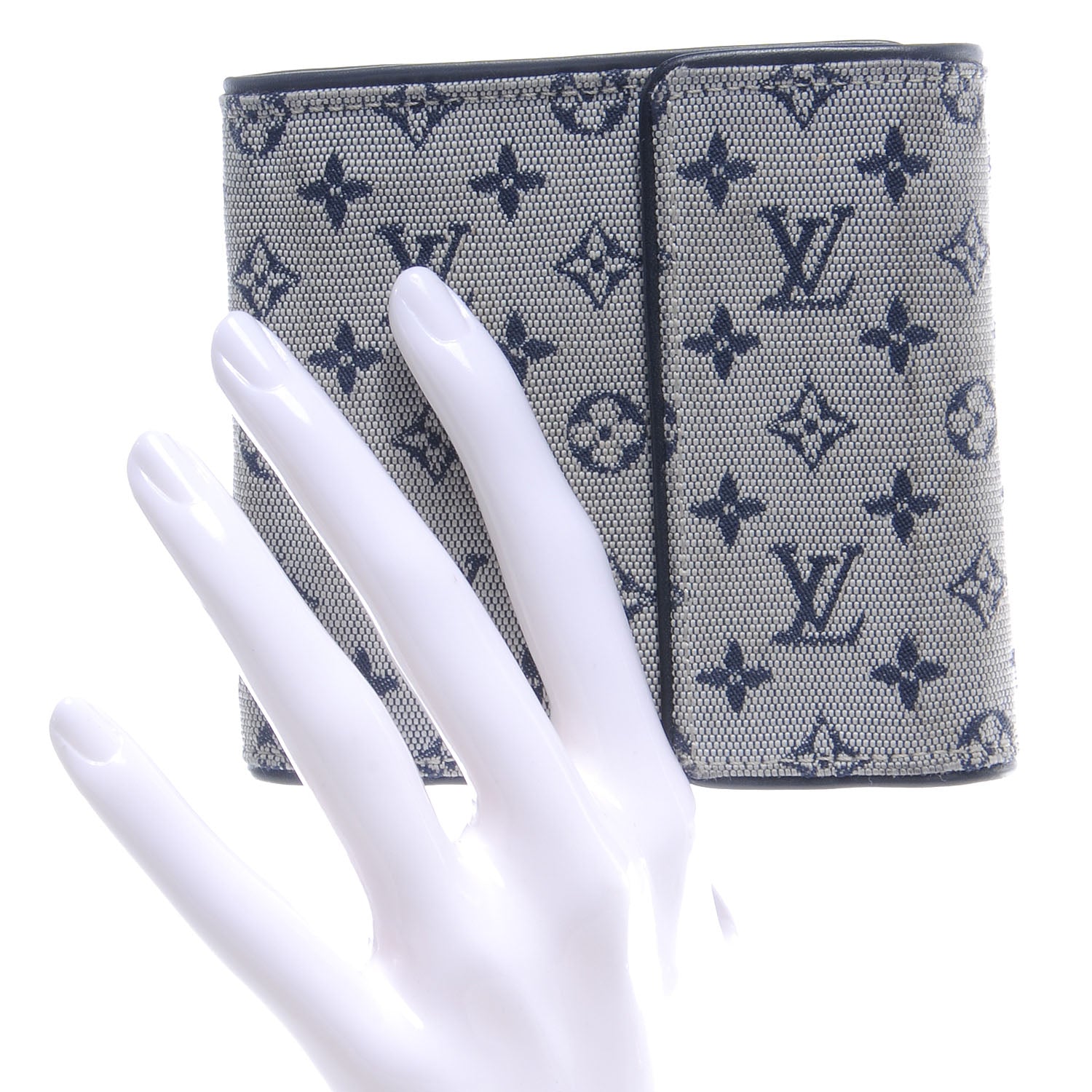 Louis Vuitton Mini Monogram Compact Wallet Blue 2 of 7