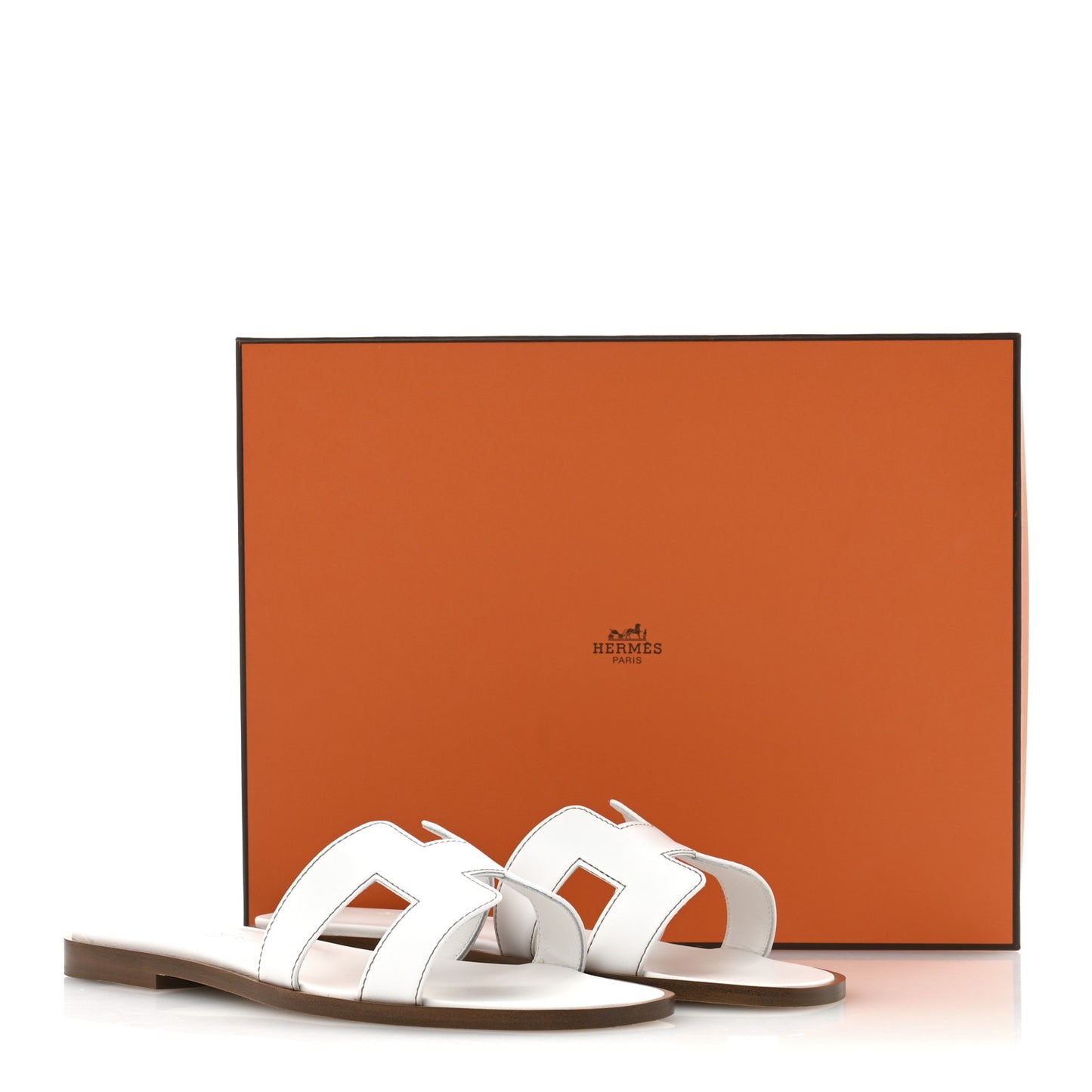 Box Calfskin Oran Sandals 36.5 White