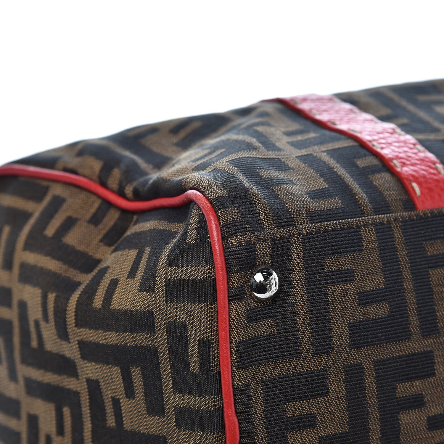 Fendi Zucca Cuoio Romano Selleria Medium Boston Tobacco Rosso Scuro 8 of 9
