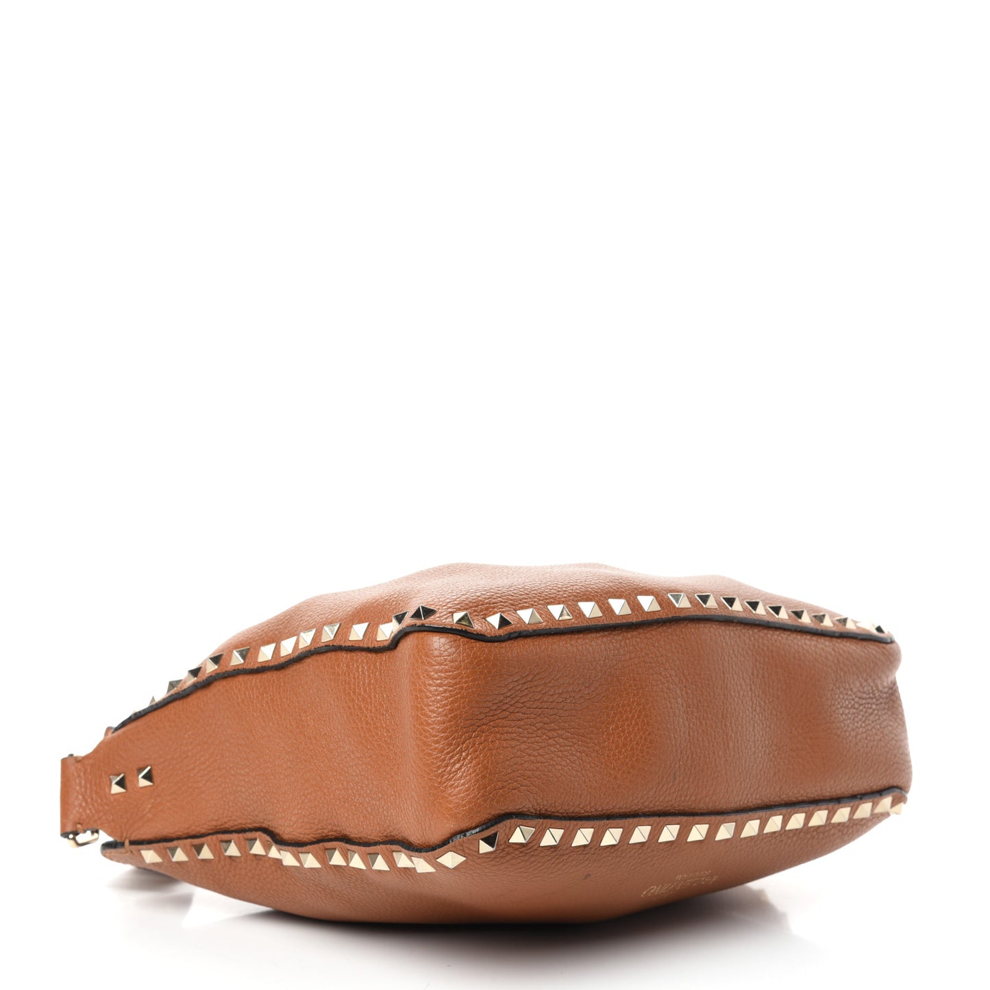 Pebbled Calfskin Small Rockstud Flip-Lock Messenger Bag Light Cuir