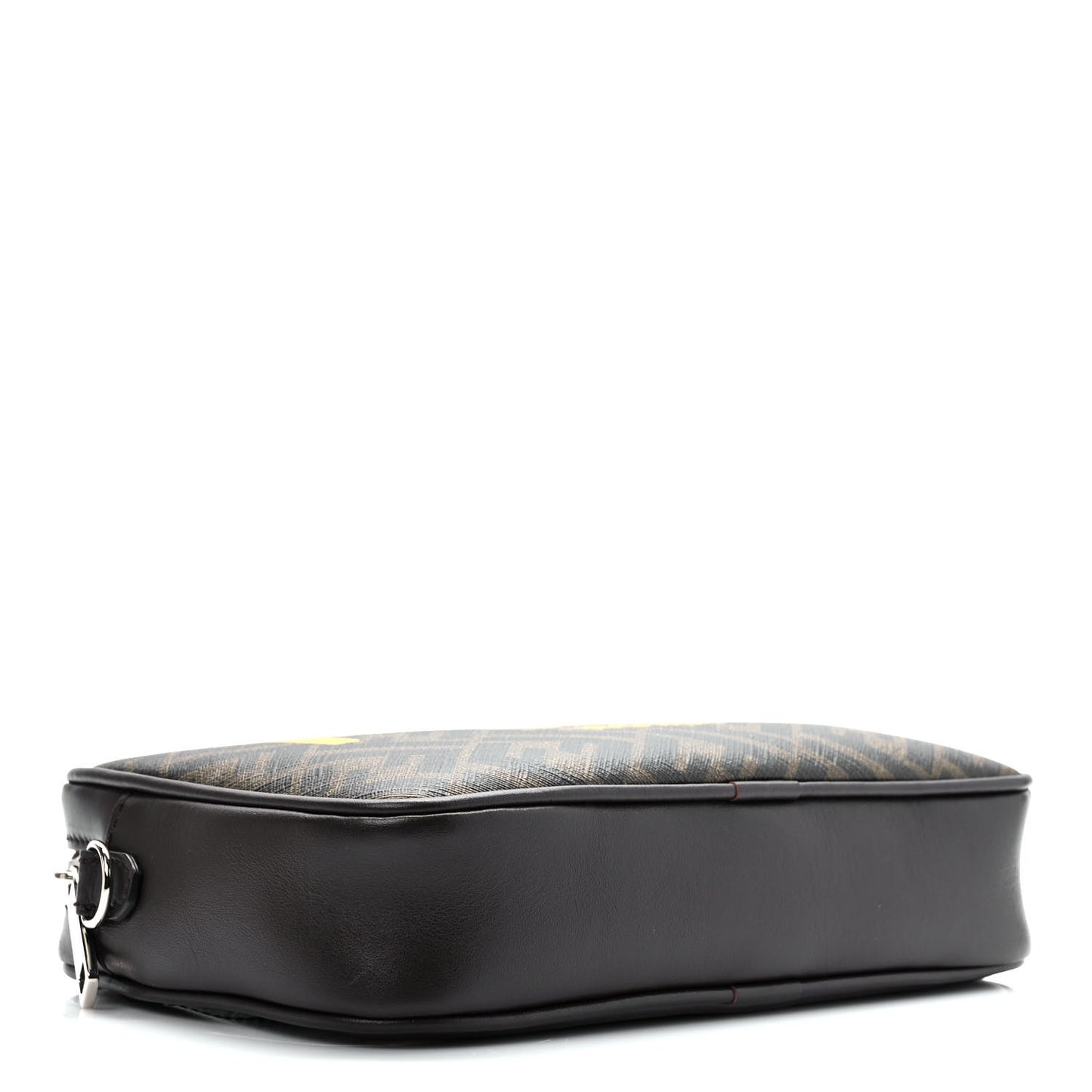 Shiny Glazed Fabric Vitello Cover FF 1974 Logo Medium Camera Case Tobacco Moro Giallo Ebano