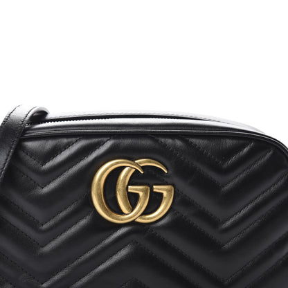 Gucci Calfskin Matelasse Small GG Marmont Chain Shoulder Bag Black 10 of 10