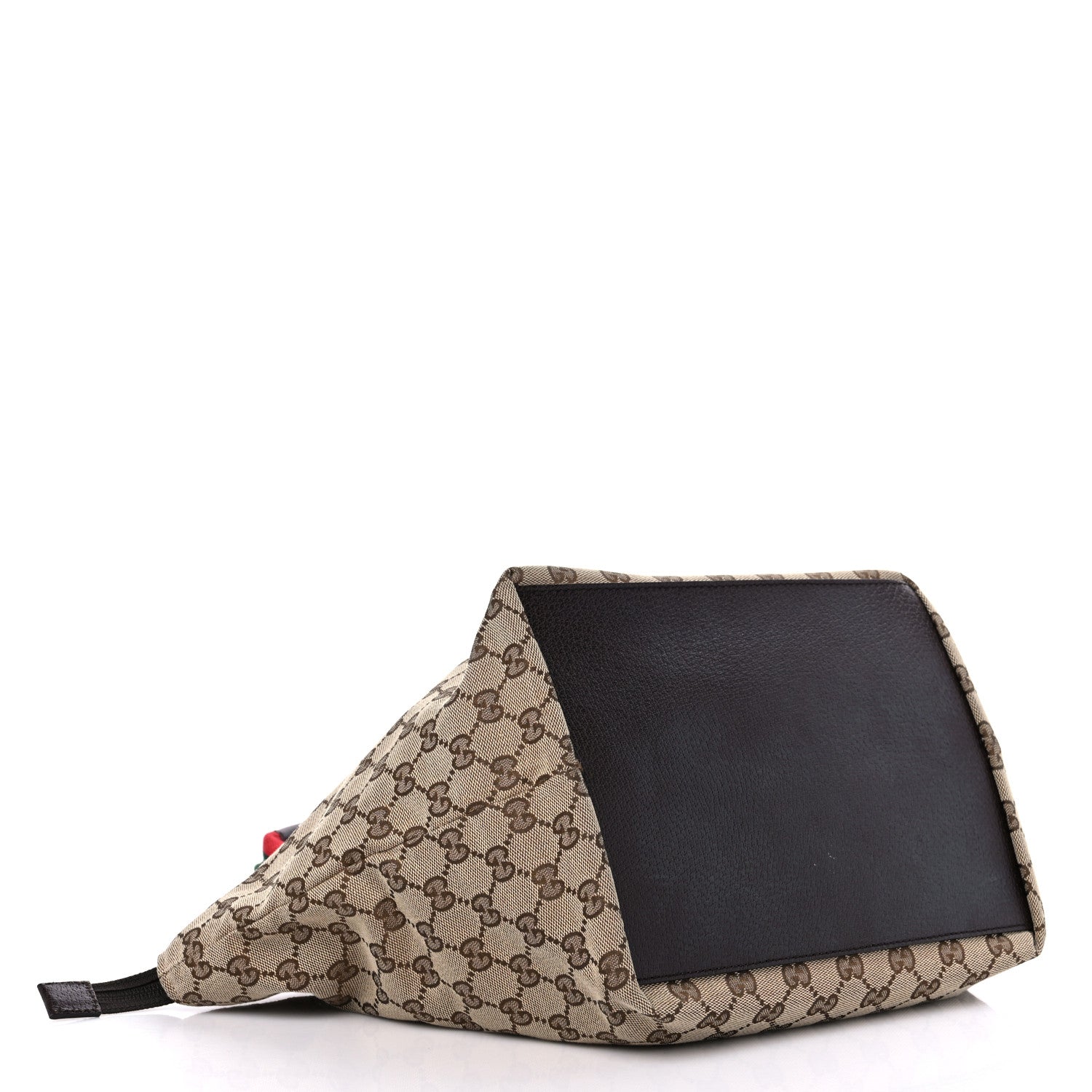 Gucci GG Monogram Medium Web Handle Bucket Tote Dark Brown 4 of 15