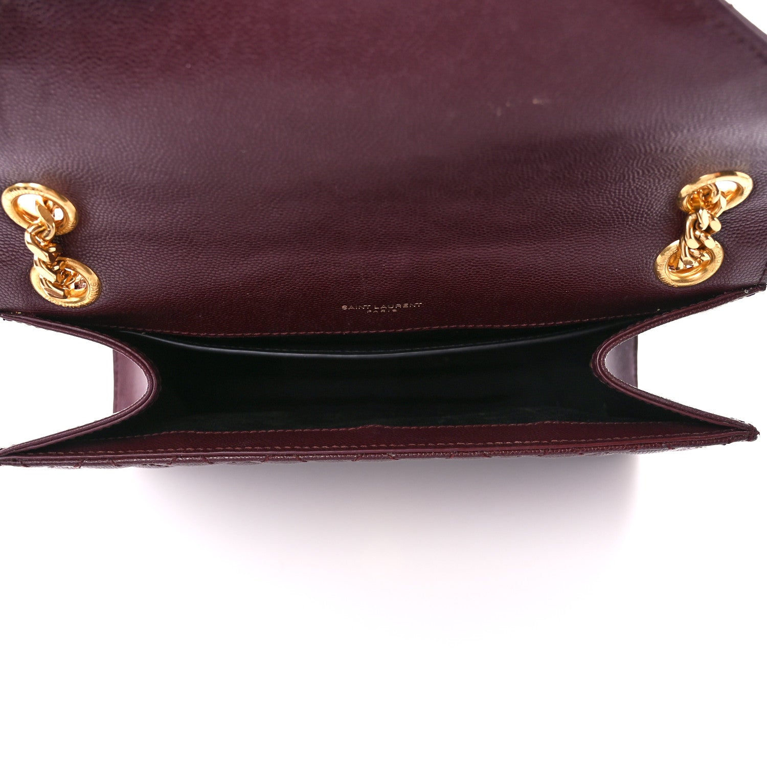 Saint Laurent Grain De Poudre Textured Mixed Matelasse Medium Triquilt Monogram Satchel Rouge Legion 6 of 16