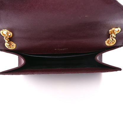 Saint Laurent Grain De Poudre Textured Mixed Matelasse Medium Triquilt Monogram Satchel Rouge Legion 6 of 16