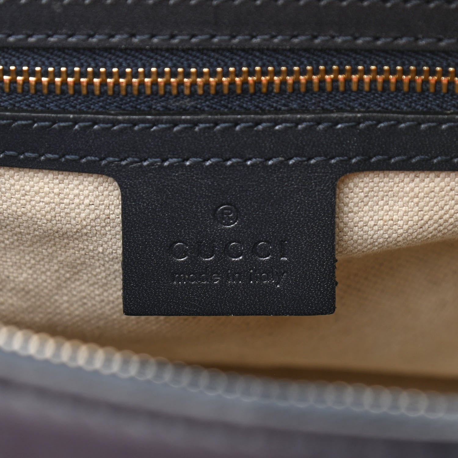 Gucci Monogram Selleria Calfskin Vintage Web Medium Boston Beige Blue 6 of 10