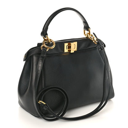 Fendi Nappa Mini Peekaboo Iconic Satchel Black 3 of 8
