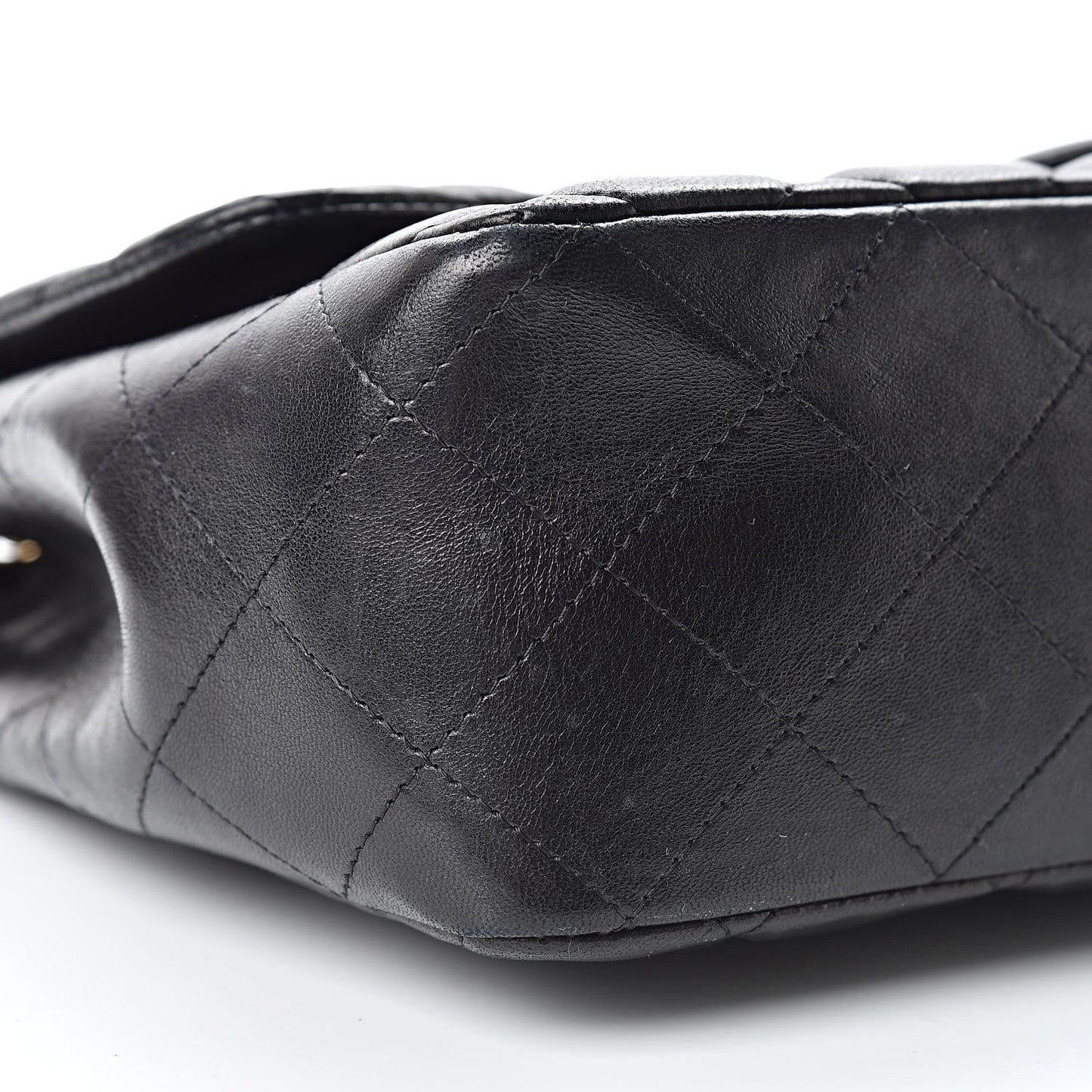 Lambskin Quilted Jumbo Single Flap Black