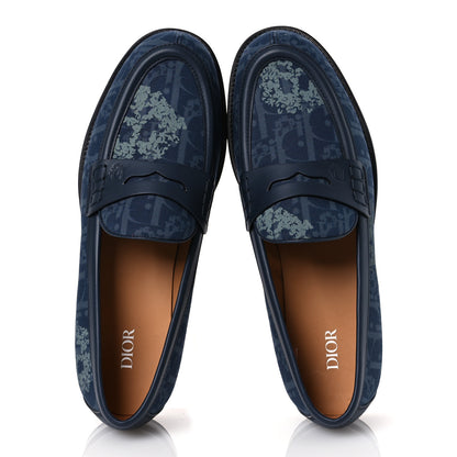 Christian Dior X DENIM TEARS Denim Calfskin Oblique Granville Loafers 43 Blue 2 of 11