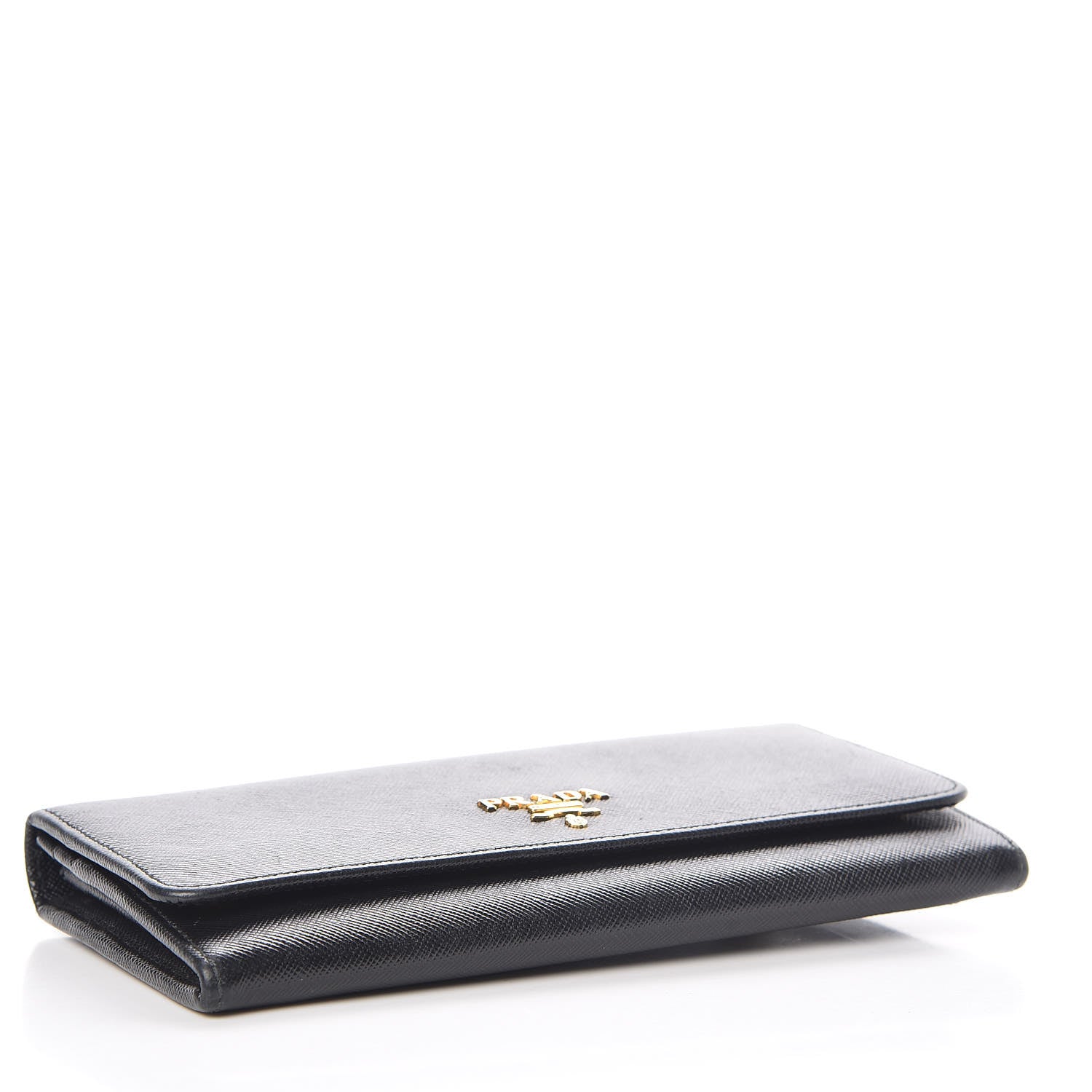 Prada Saffiano Metal Continental Flap Wallet Black 4 of 8