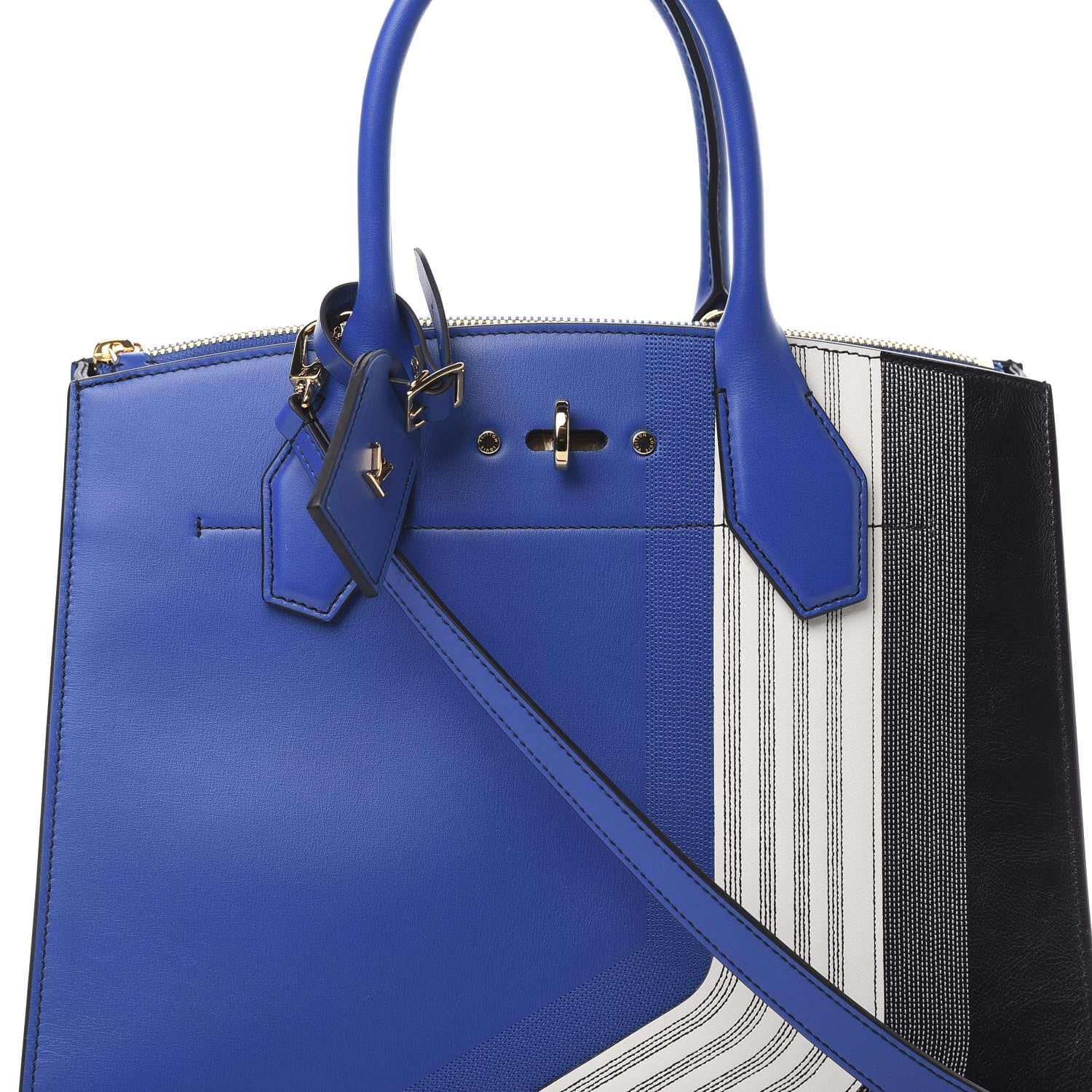 Louis Vuitton Calfskin City Steamer MM Blue 9 of 12