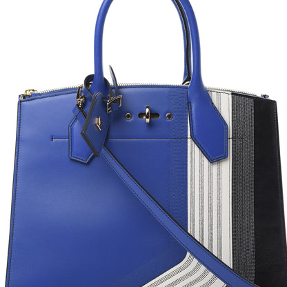 Louis Vuitton Calfskin City Steamer MM Blue 9 of 12