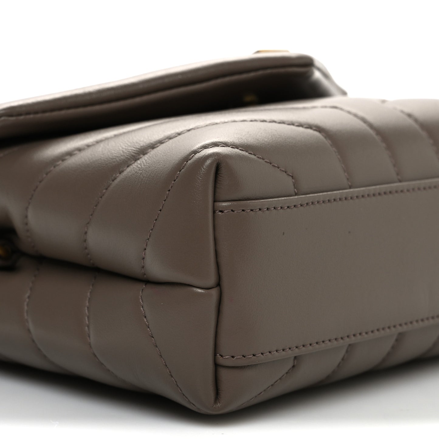 Calfskin Y Quilted Monogram Toy Loulou Crossbody Bag Taupe