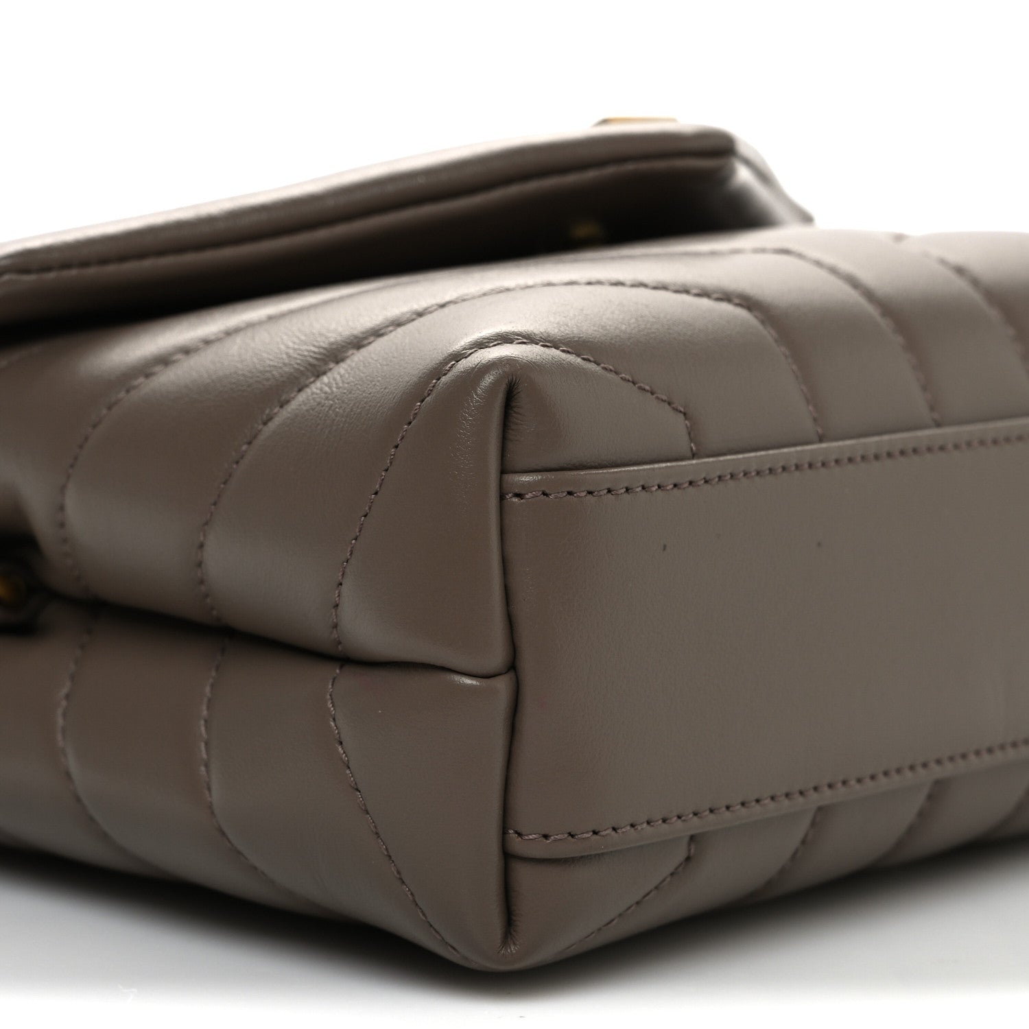 Saint Laurent Calfskin Y Quilted Monogram Toy Loulou Crossbody Bag Taupe 10 of 12