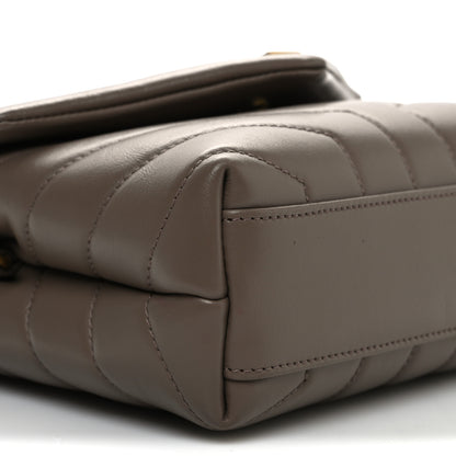 Saint Laurent Calfskin Y Quilted Monogram Toy Loulou Crossbody Bag Taupe 10 of 12