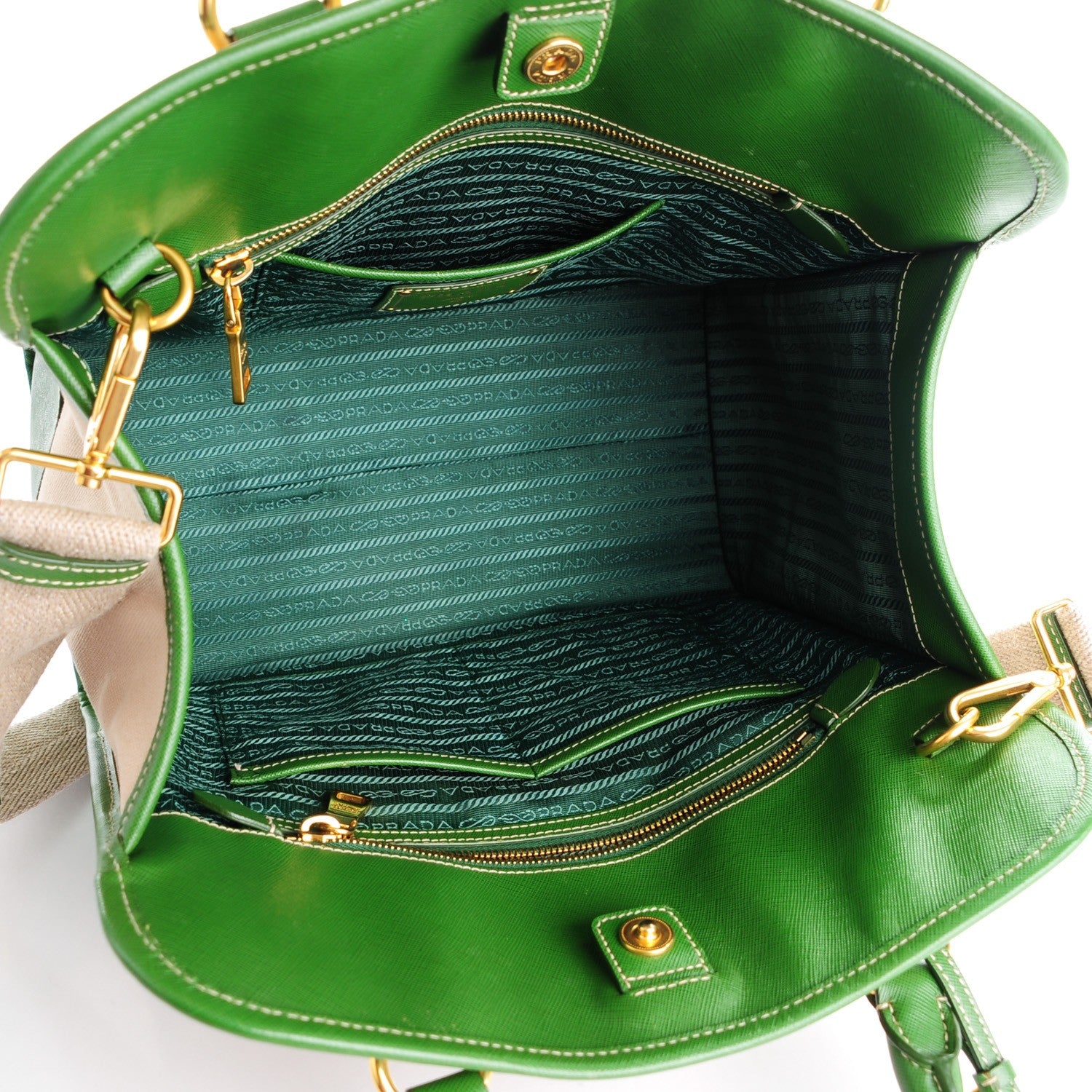 Prada Canapa Saffiano Shopping Tote Corda Larice 5 of 9