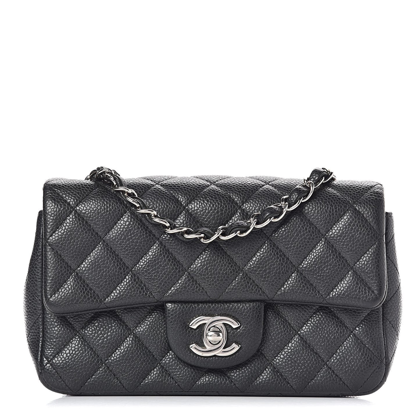 Caviar Quilted Mini Rectangular Flap Black