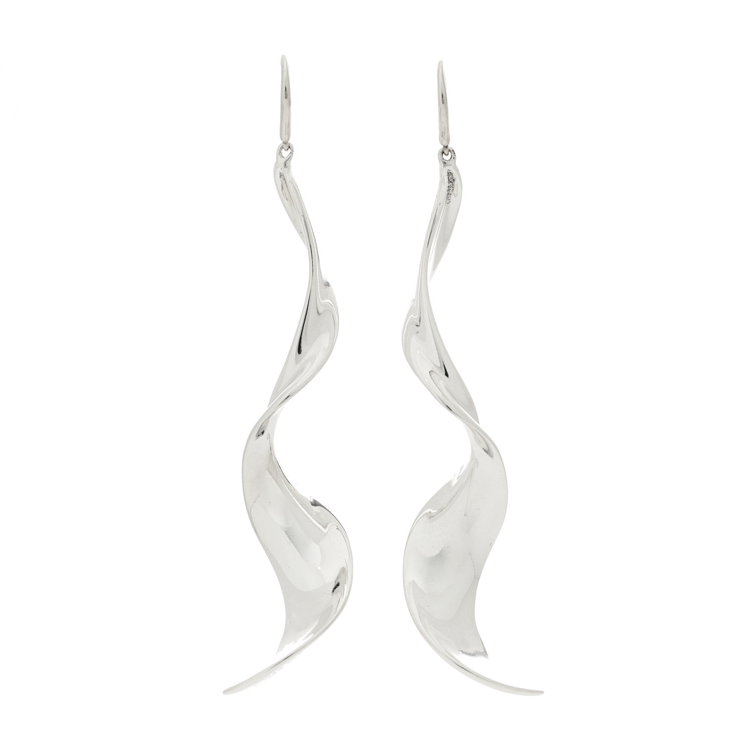 Tiffany Sterling Silver Frank Gehry Orchid Drop Earrings 1 of 4