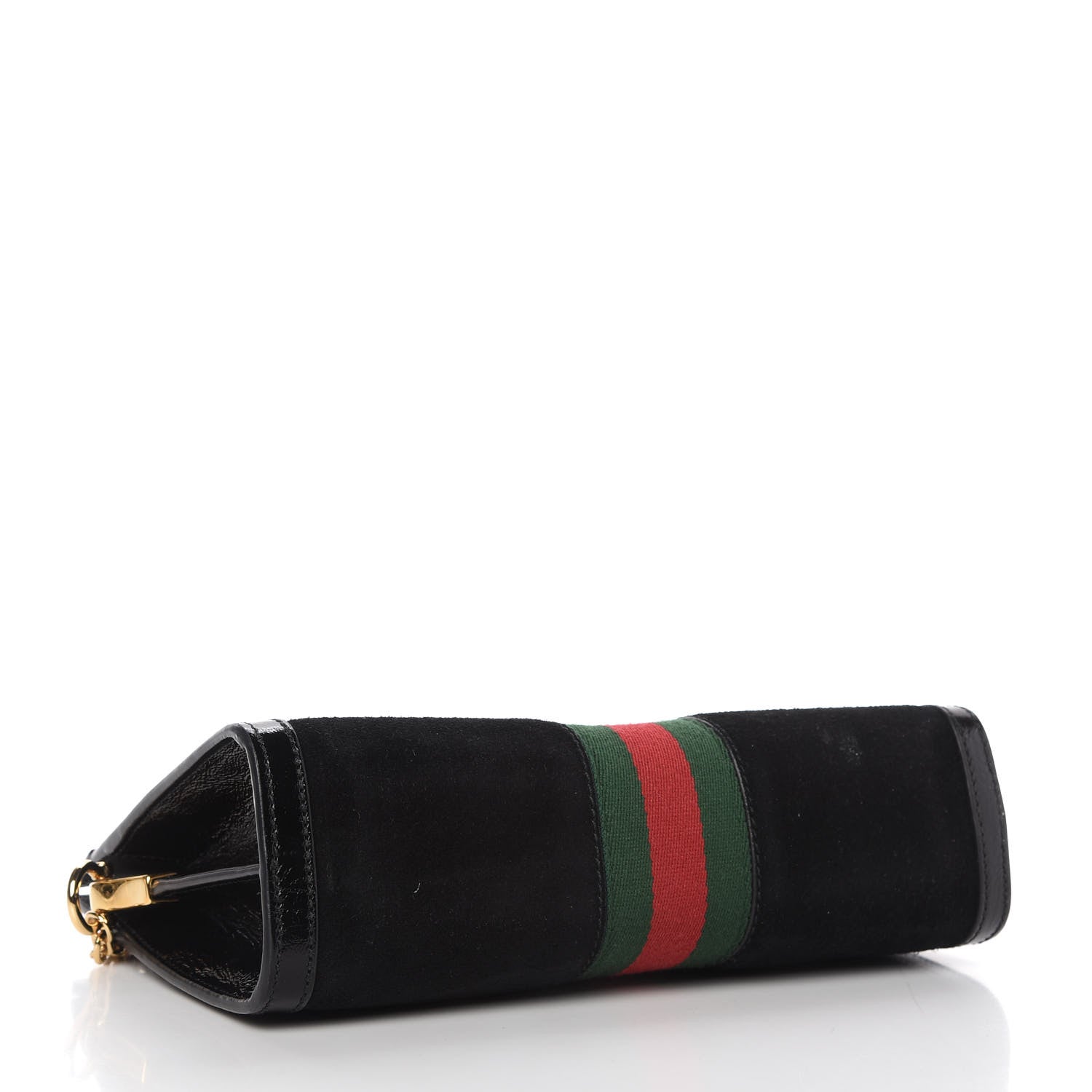 Gucci Suede Patent GG Web Small Ophidia Chain Shoulder Bag Black 4 of 10