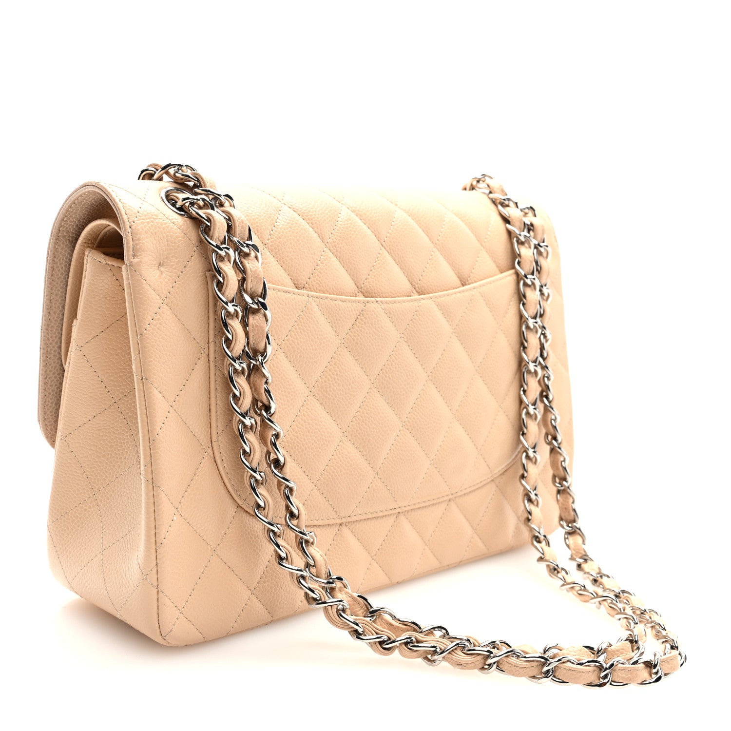 Chanel Caviar Quilted Jumbo Double Flap Beige 3 of 10