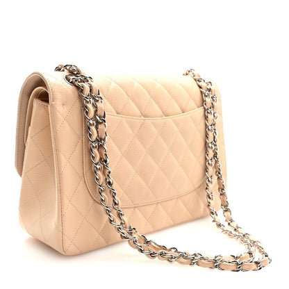 Chanel Caviar Quilted Jumbo Double Flap Beige 3 of 10