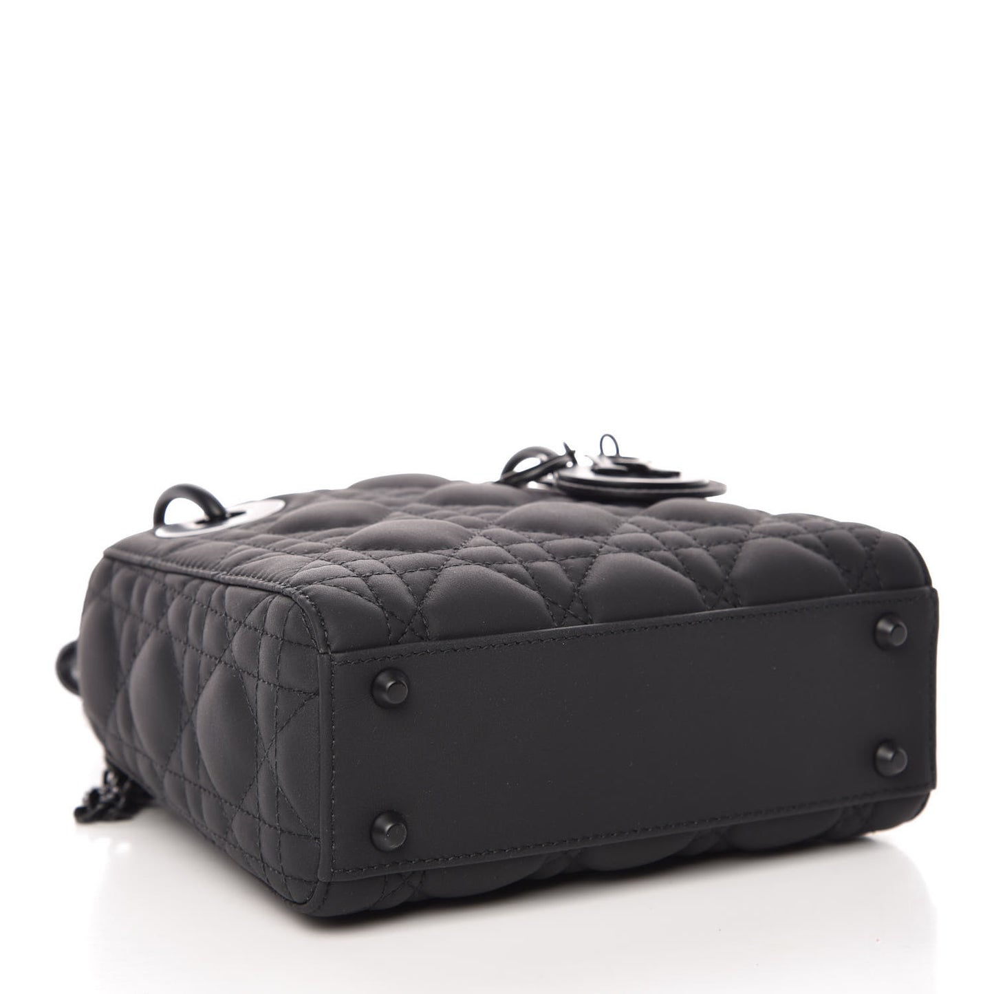 Ultra Matte Calfskin Cannage Mini Lady Dior Black