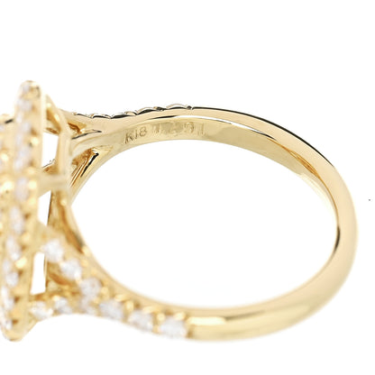 Parker & West by FASHIONPHILE 18K Yellow Gold Diamond 1.29ct Emerald Cut Double Halo Pave Engagement Ring 50 5.25 9 of 9