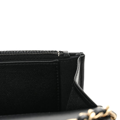 Chanel Lambskin Quilted Trendy CC Wallet On Chain WOC Black 12 of 14