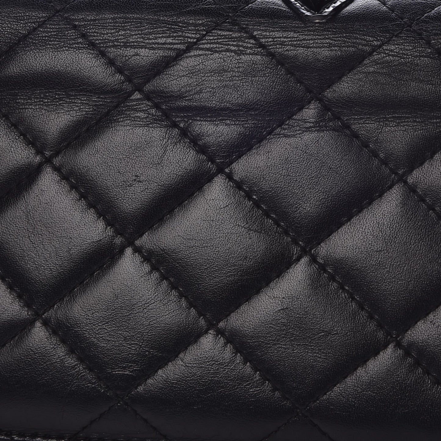 Calfskin Quilted Cambon Yen Wallet Black