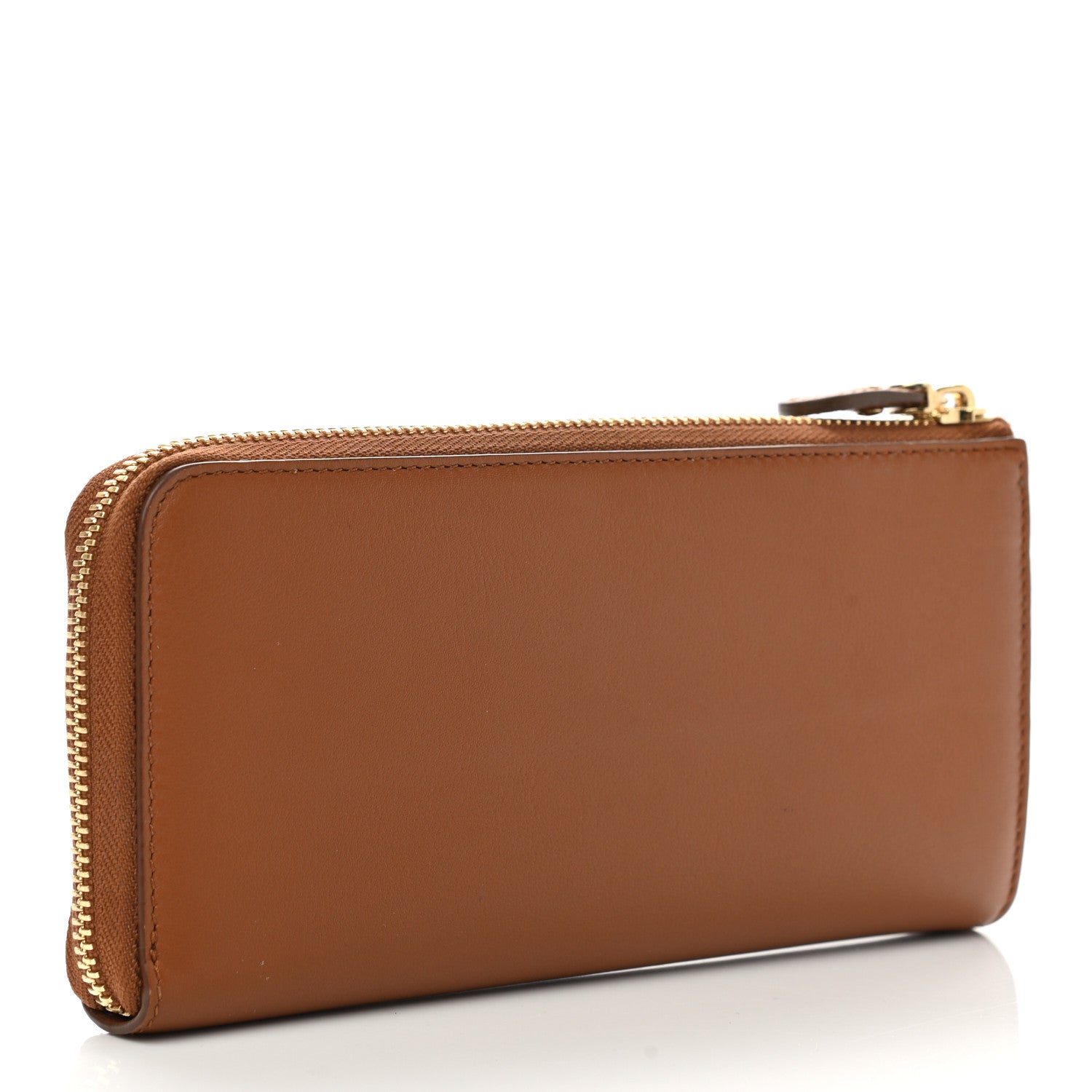 Salvatore Ferragamo Calfskin Vara Bow Zip Wallet Brown 3 of 9