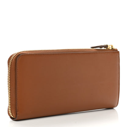 Salvatore Ferragamo Calfskin Vara Bow Zip Wallet Brown 3 of 9