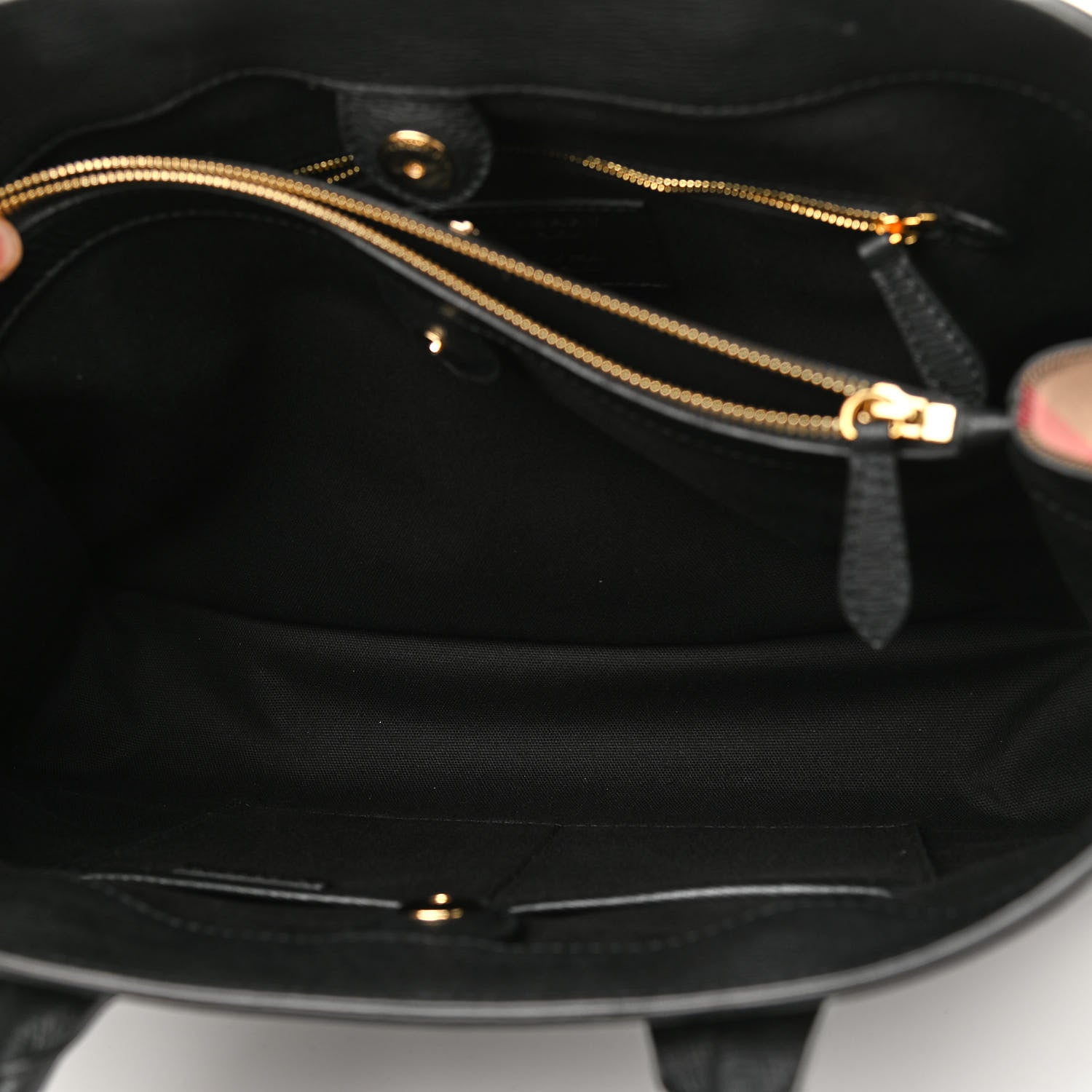 Burberry Grainy Calfskin House Check Large Banner Tote Black 6 of 12