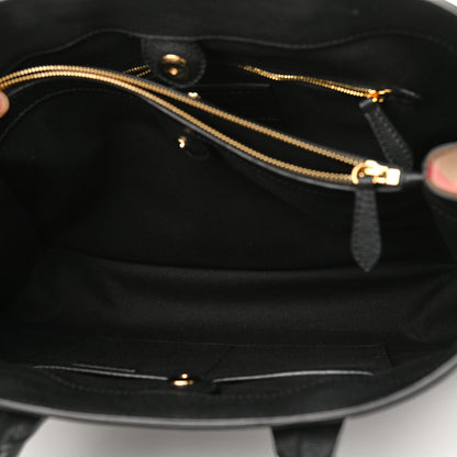 Burberry Grainy Calfskin House Check Large Banner Tote Black 6 of 12